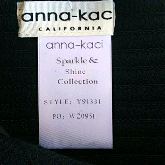 ANNA KACI CALIFORNIA BLACK SEQUIN TUBE TOP - Picture 4 of 4